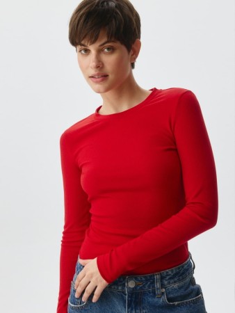 лонгслив в рубчик - женская одежда в рубчик 