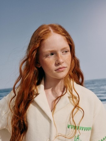 махровая рубашка с коротким рукавом для девочек - детские блузы и рубашки для девочек 