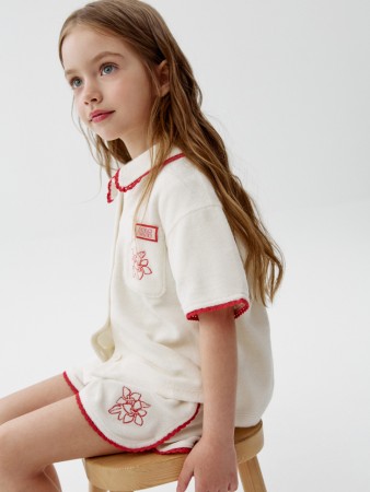 махровые шорты с вышивкой для девочек - детская одежда для детей 