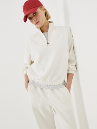 модаловый свитшот с высоким воротником на молнии - женские свитшоты дешевые 