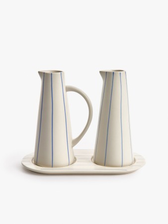 набор графинов из каменной керамики с блюдцем, 2 шт. - офферы российские 