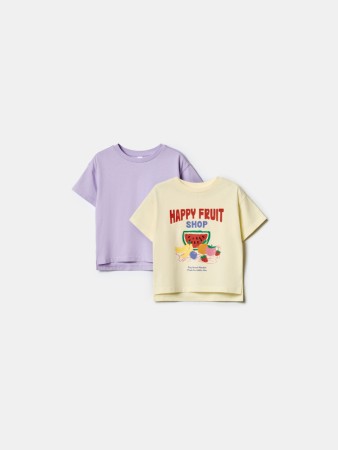 набор из 2 футболок для девочек - детские футболки однотонные 