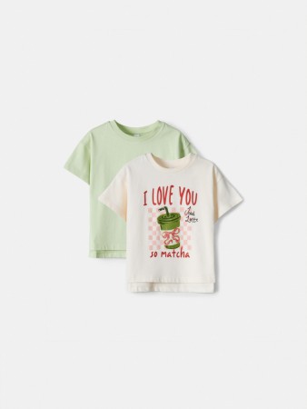 набор из 2 футболок для девочек - детские футболки однотонные 