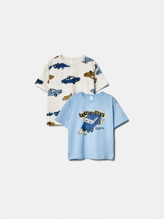 набор из 2 футболок с принтом для мальчиков - детская одежда российская 