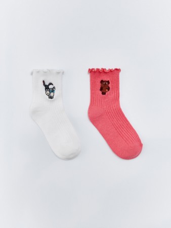 набор из 2 пар носков для девочек  x союзмультфильм - детская одежда, обувь и аксессуары с оборкой 