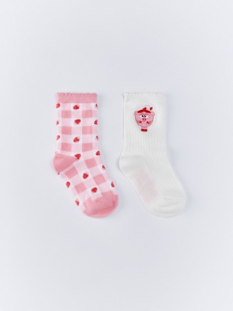 набор из 2 пар носков для девочек - детские носки, чулки и колготки с манжетами 