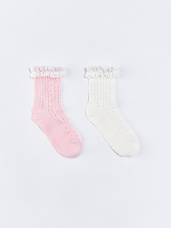 набор из 2 пар носков для девочек - детская одежда, обувь и аксессуары ажурная 