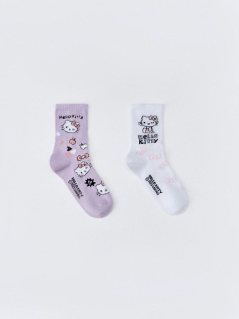 набор из 2 пар носков hello kitty для девочек - детские носки трикотажные 