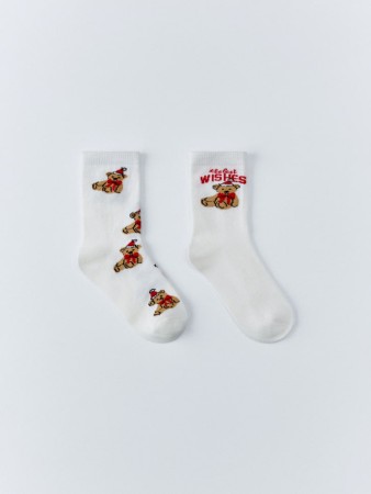 набор из 2 пар носков с принтом для девочек - детская одежда жаккардовая 