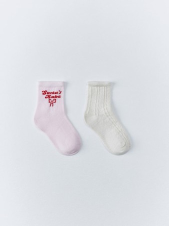 набор из 2 пар новогодних носков для малышей - детские носки