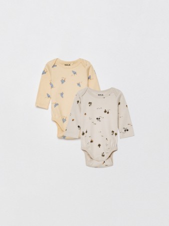 набор из 2 трикотажных боди с длинным рукавом для малышей - нижнее белье для малышей