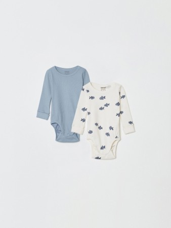набор из 2 трикотажных боди с длинным рукавом для малышей - нижнее белье для малышей