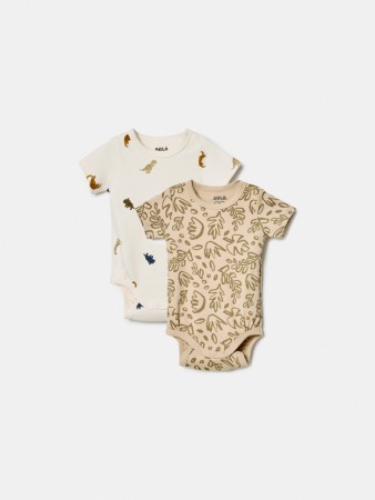 набор из 2 трикотажных боди с коротким рукавом для малышей - детская одежда sela 