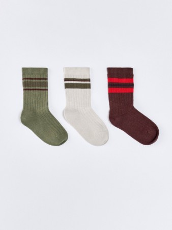 набор из 3 пар детских носков - детская одежда в полоску 