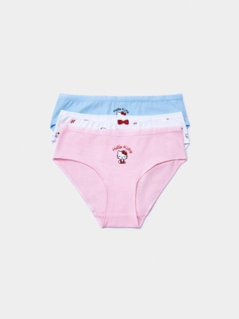 набор из 3 трусов-слипов с принтом hello kitty для девочек - нижнее белье для девочек 