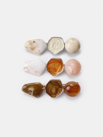 набор из 3 заколок с камнями - женские аксессуары для волос