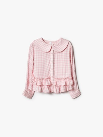 нарядна блузка в клетку для девочек - детские блузы и рубашки