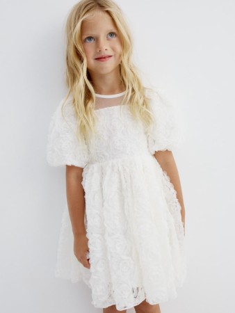 нарядное платье с объемными цветами для девочек фотография