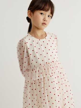 нарядное платье в горошек для девочек - детская одежда трикотажная 