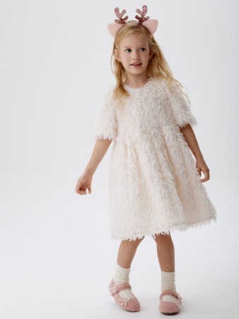 нарядное пышное платье с эффектом перьев для девочек - платья и сарафаны на застежке 