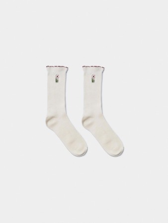 носки с вышивкой и фигурной окантовкой - женская одежда, обувь и аксессуары эластичная 