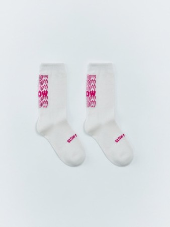 носки с жаккардовой надписью - женская одежда в рубчик 