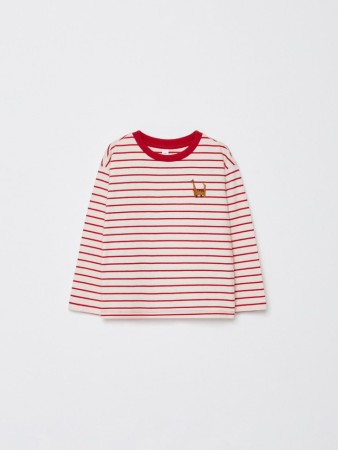 новогодний лонгслив в полоску с вышивкой для мальчиков - детская одежда, обувь и аксессуары для всех возрастов с вышивкой 