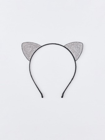 новогодний ободок с ушками для девочек - детские аксессуары для волос sela 