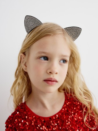 новогодний ободок с ушками для девочек - аксессуары новогодние 