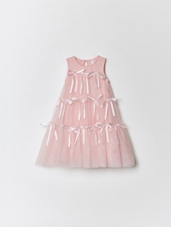 новогодное ярусное платье с бантиками для девочек - платья и сарафаны на застежке 