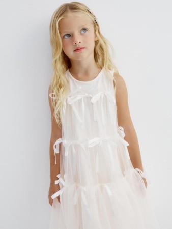 новогодное ярусное платье с бантиками для девочек - платья и сарафаны на застежке 