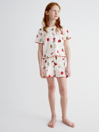 новогодняя пижама с принтом для девочек - детская одежда, обувь и аксессуары для всех возрастов новогодняя 