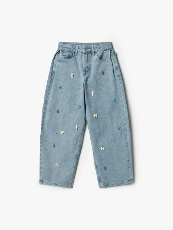 объемные джинсы багги с декором для девочек - детские джинсы объемные 