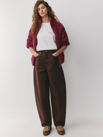 объемные джинсы с высокой посадкой - женская одежда
