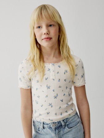 облегающая футболка с принтом для девочек - детская одежда, обувь и аксессуары перламутровая 