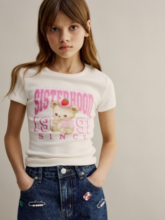 облегающая футболка с принтом для девочек - детская одежда, обувь и аксессуары