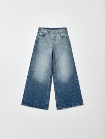 очень широкие джинсы с градиентным эффектом для девочек фотография