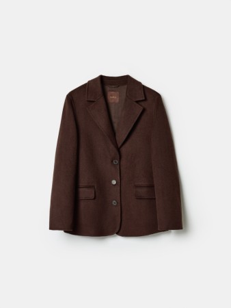 однобортное пальто с высоким содержанием шерсти премиум качества фотография