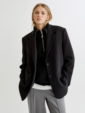 однобортный оверсайз жакет фотография