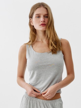 однотонный топ из смесовой вискозы - женские топы и майки