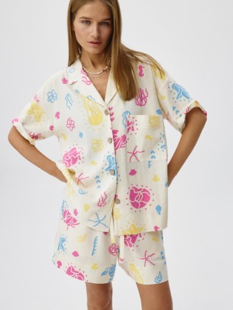 оверсайз рубашка из коллекции art people с дашей север - женские рубашки свободные 