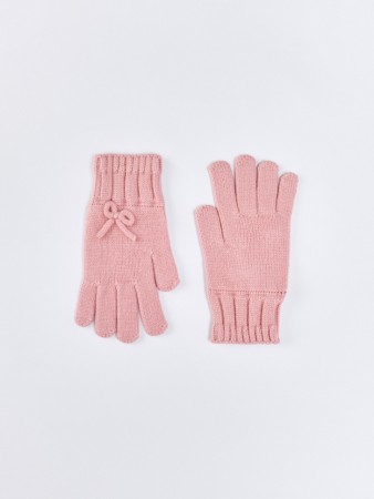 перчатки с бантиками для девочек - детские аксессуары эластичные 