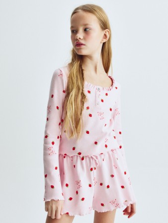 пижама для девочек с принтом  x смешарики - детская одежда с оборкой 