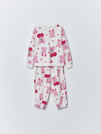 пижама из футера с принтом для девочек - детские пижамы