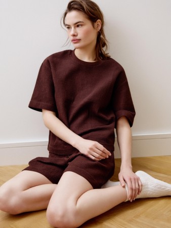 пижама из хлопковой вафельной ткани - женская домашняя одежда