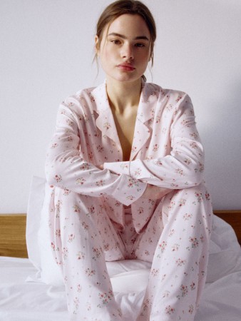 пижама из струящейся вискозы с принтом - женская одежда на завязках 