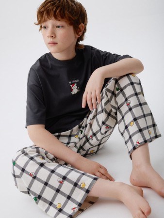 пижама с новогодним принтом для мальчиков - детские пижамы