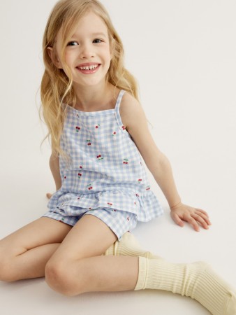 пижама с принтом для девочек - детская одежда эластичная 