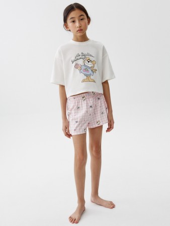 пижама с принтом для девочек - детская одежда эластичная 