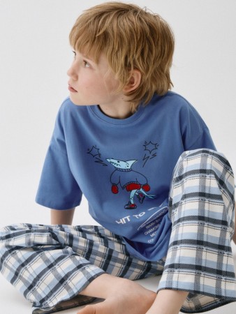 пижама с принтом для мальчиков - домашняя одежда трикотажная 